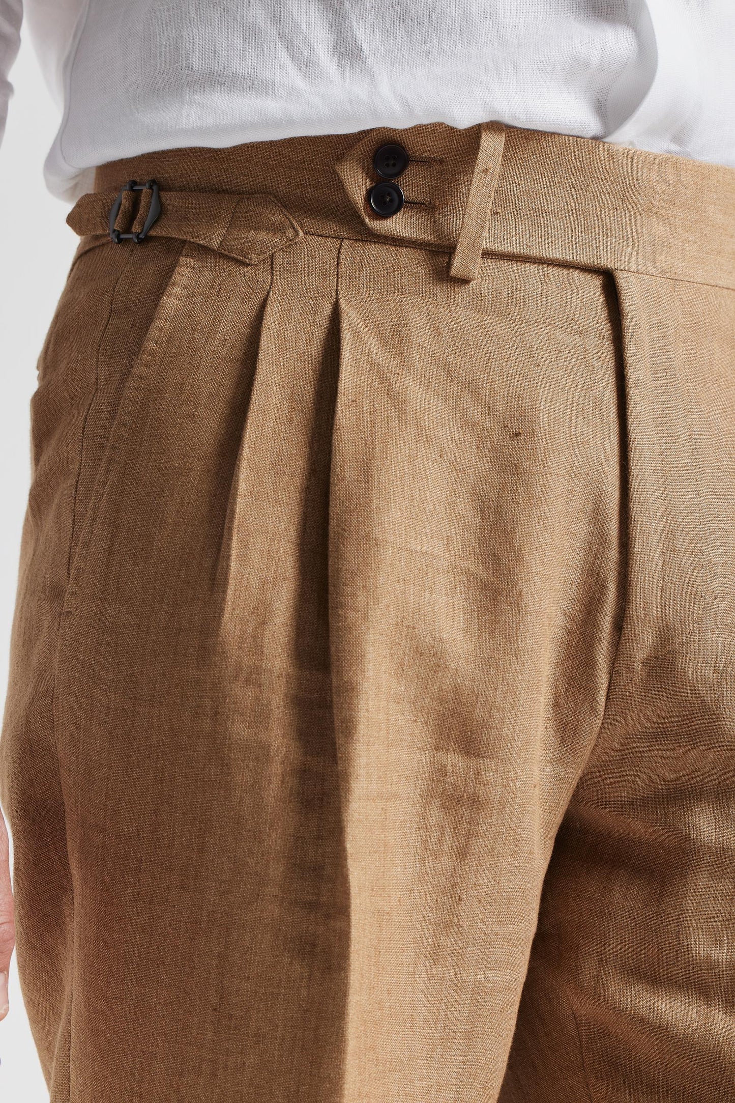 Dark Beige Linen Trousers