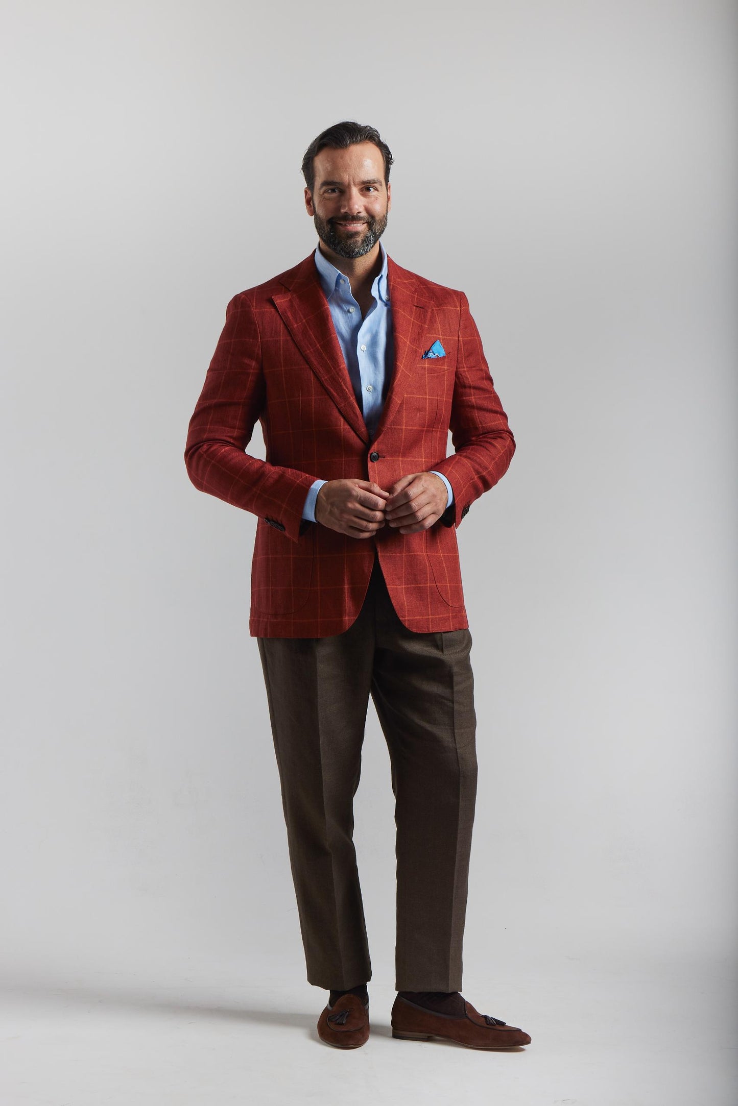 Rust linen Jacket from Angelico