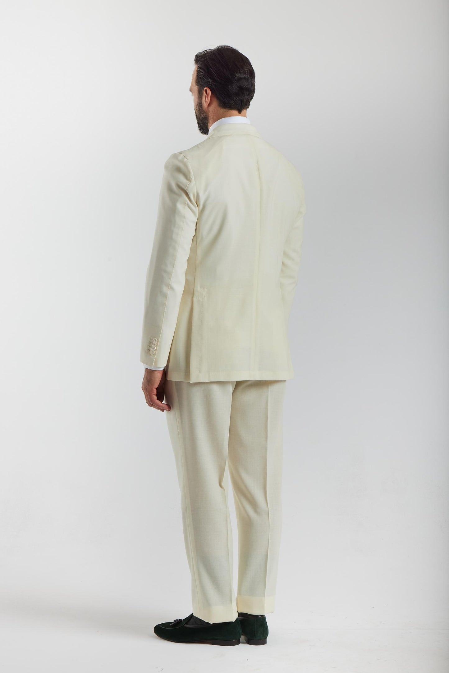Summer Off White Double Breasted Suit