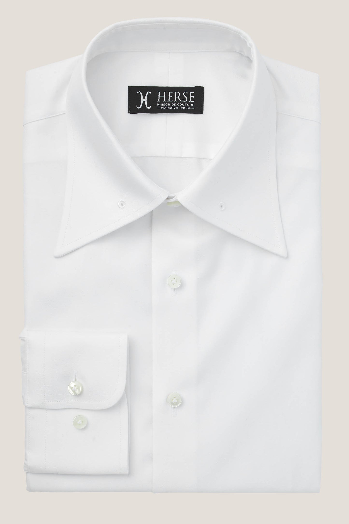 White pin collar shirt