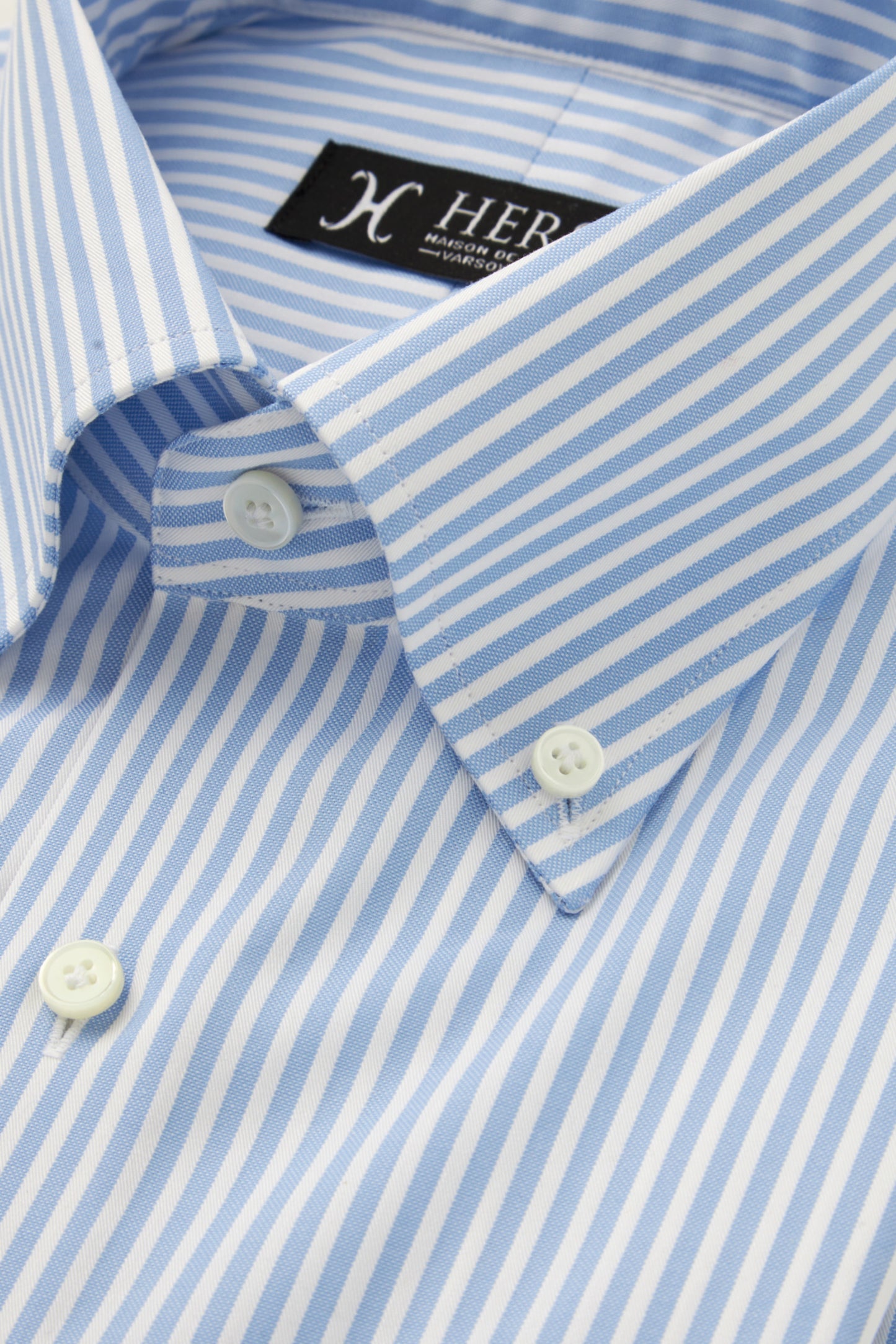 Blue striped button down shirt