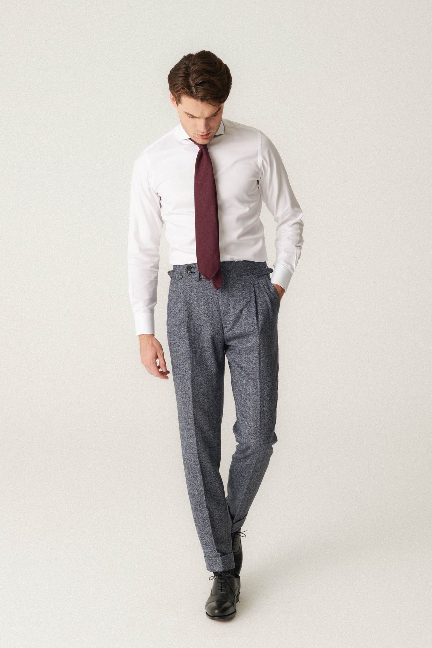 Blue Herringbone Fartown Flannel Suit