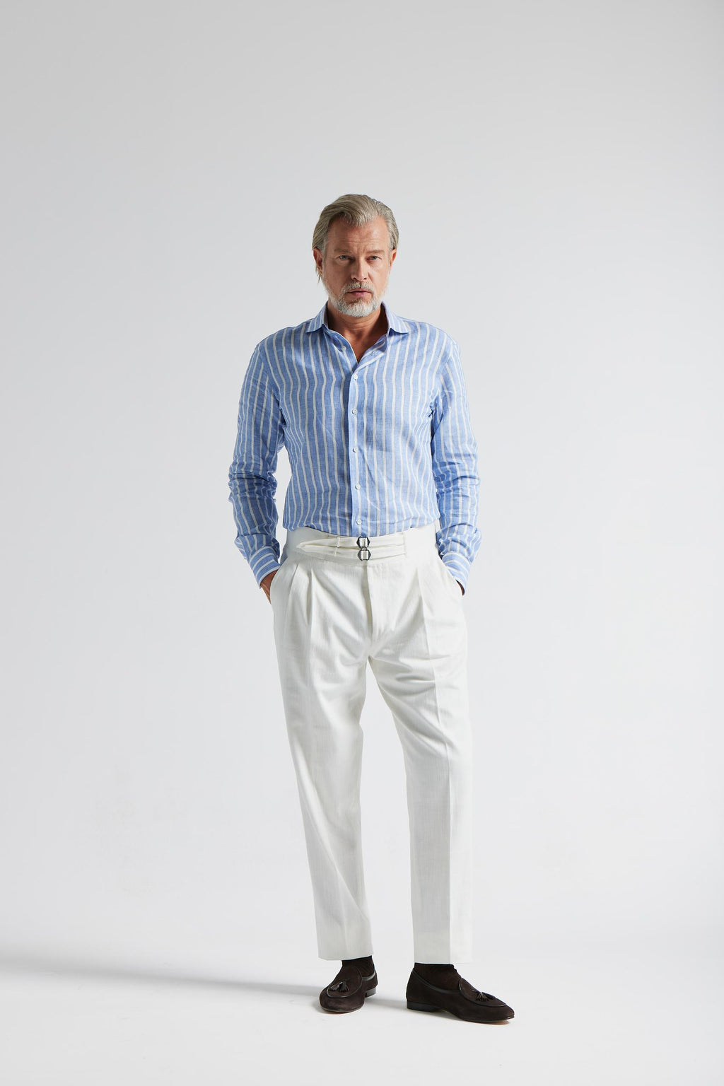 Biele džínsové nohavice