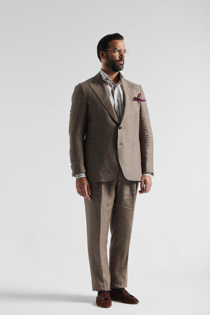 Light brown linen suit