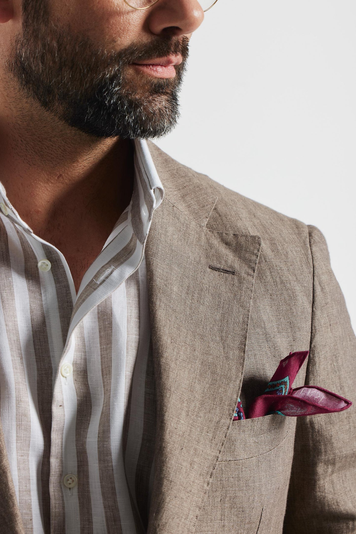 Light brown linen suit