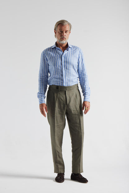 Linen Olive military Gurkha Trousers