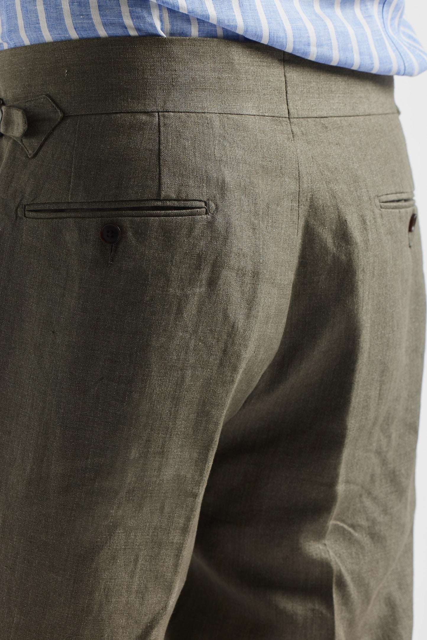 Linen Olive military Gurkha Trousers