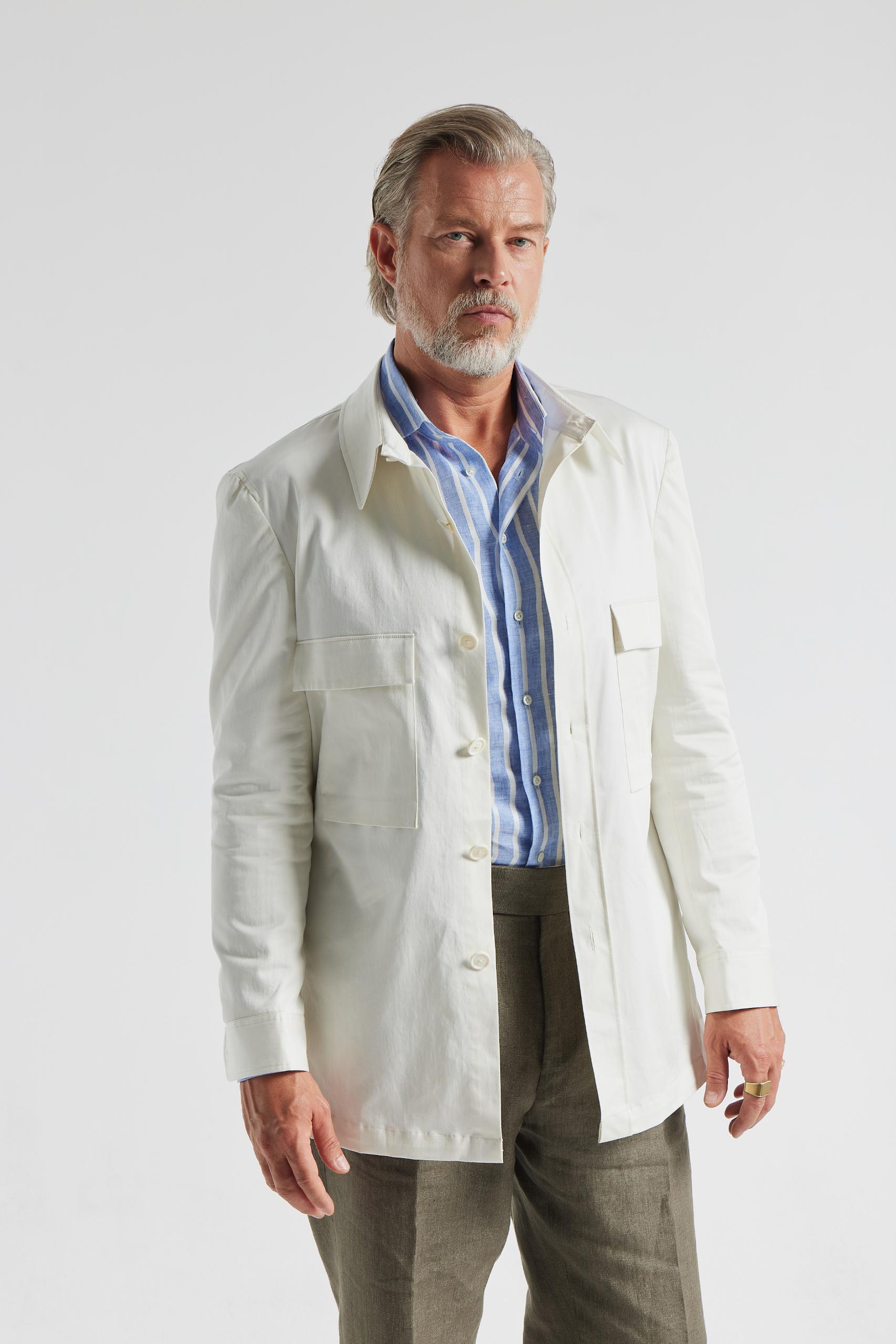 Biela bavlnená vrchná košeľa