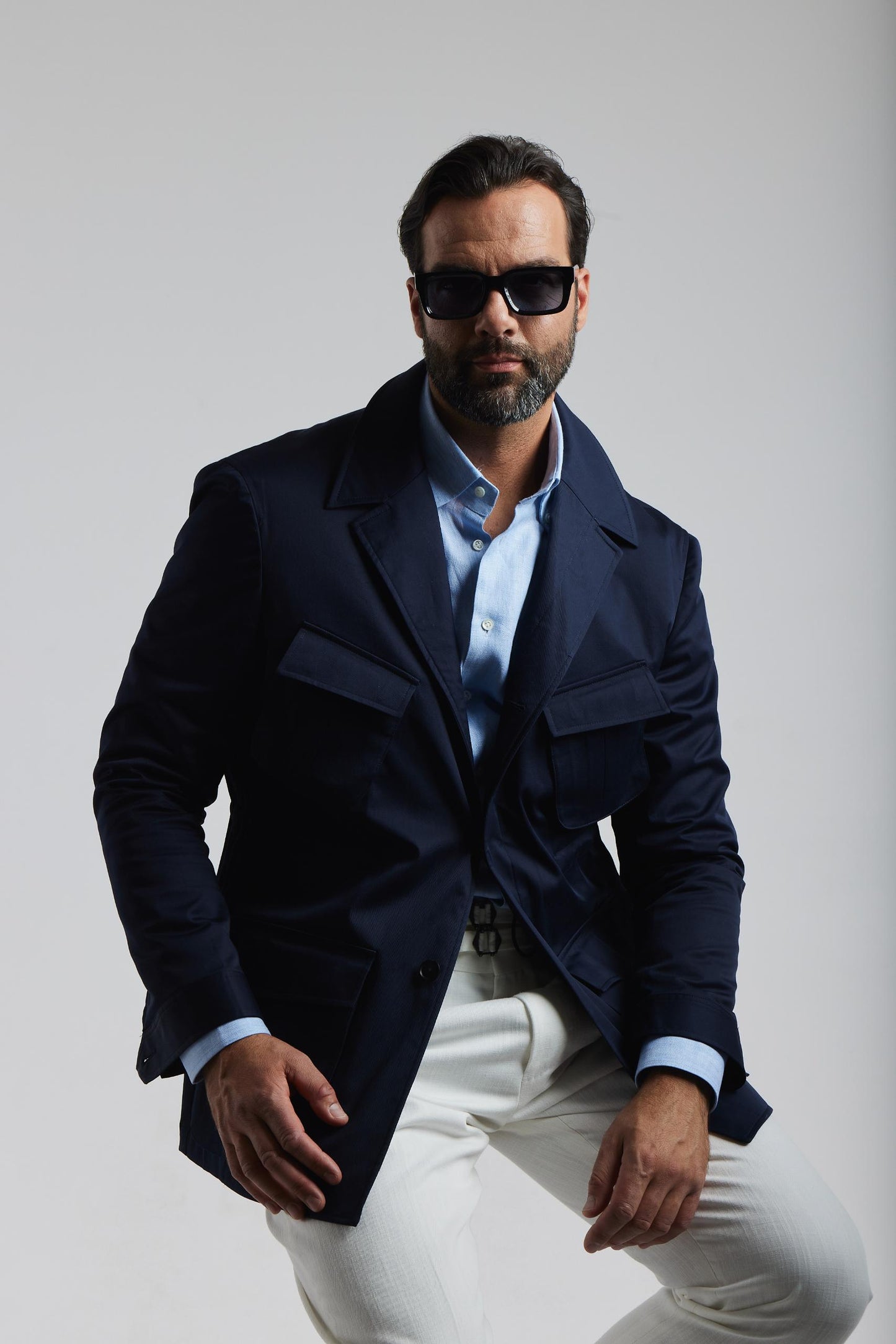 Navy Cotton Field Jacket / Overshirt