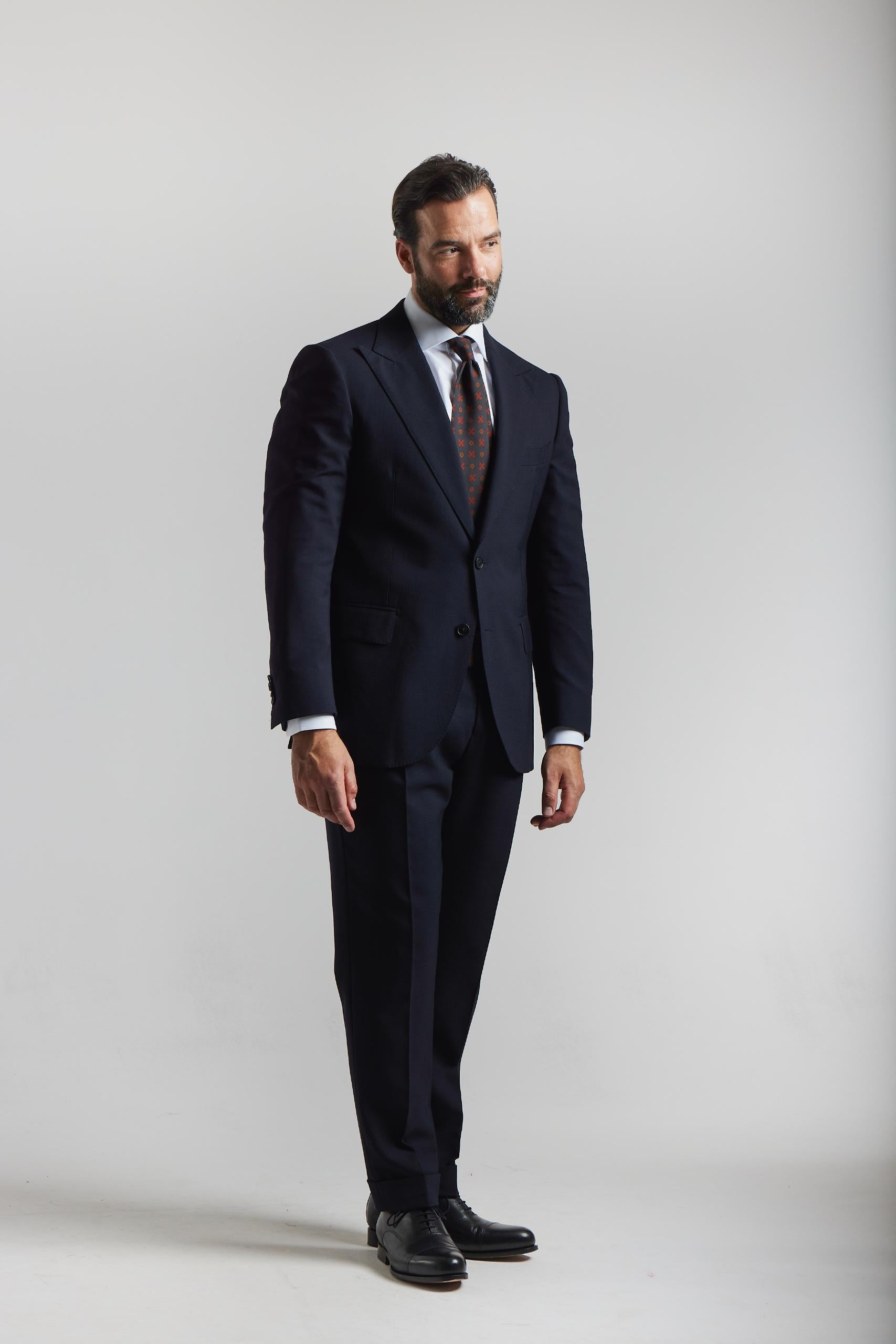 Tmavomodrý vlnený oblek Angelico Midnight