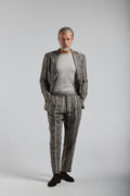 Summer Brown stripe Linen suit by Ferla