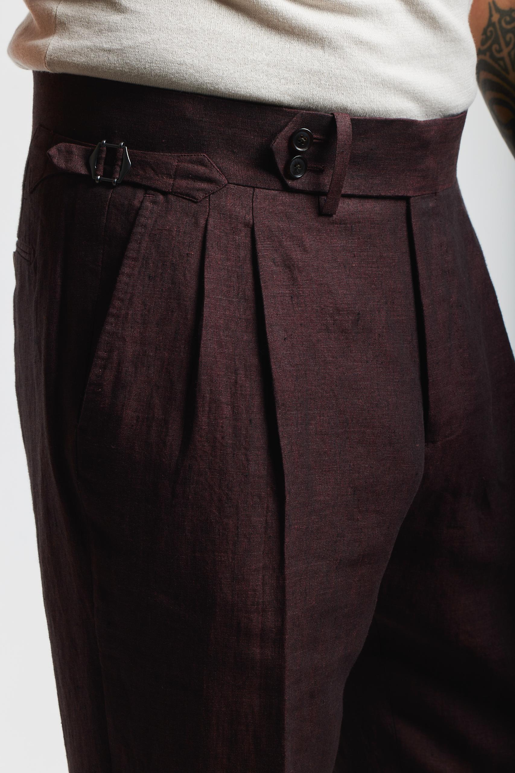 Burgundy Linen Suit