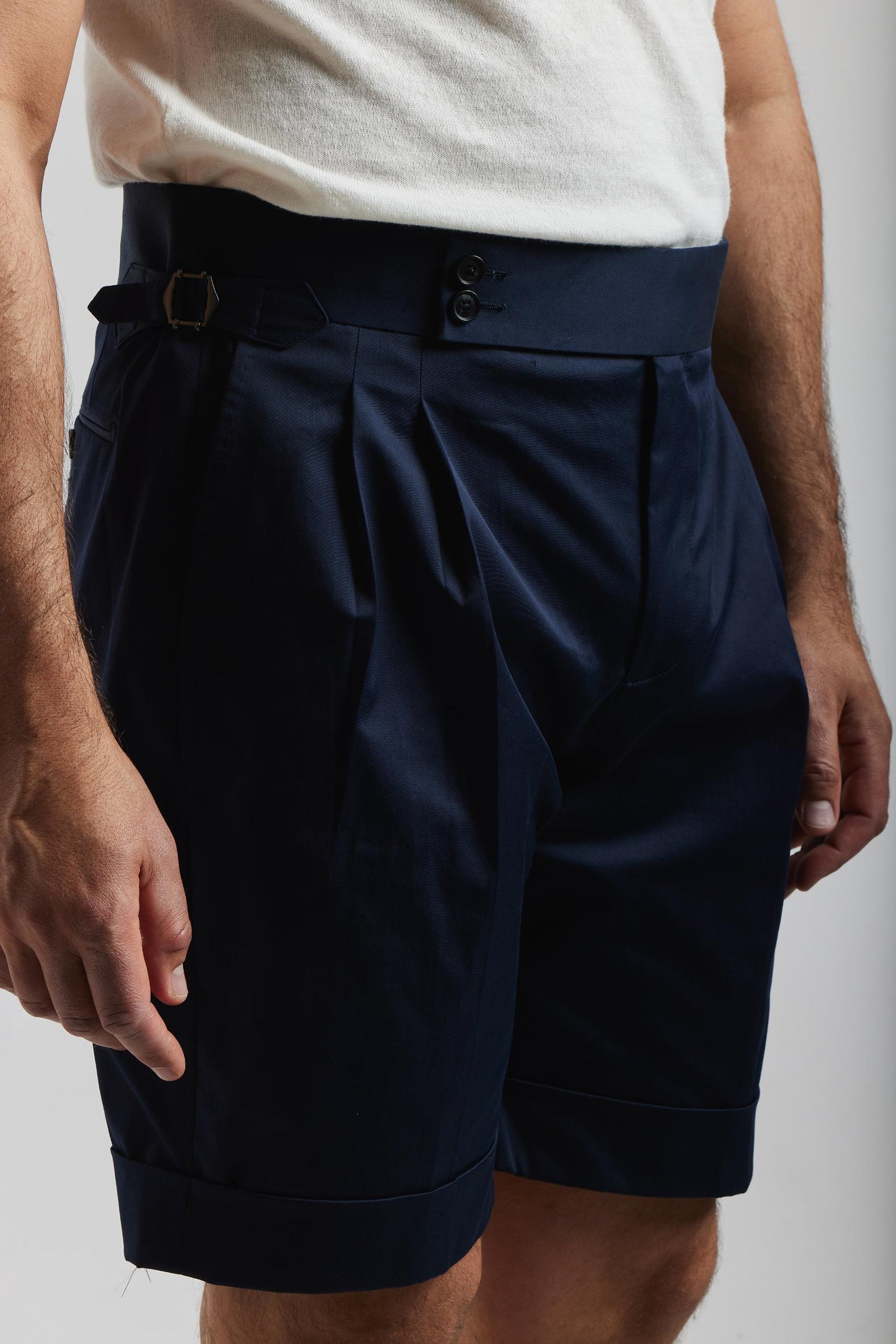 Navy cotton Gurkha Shorts