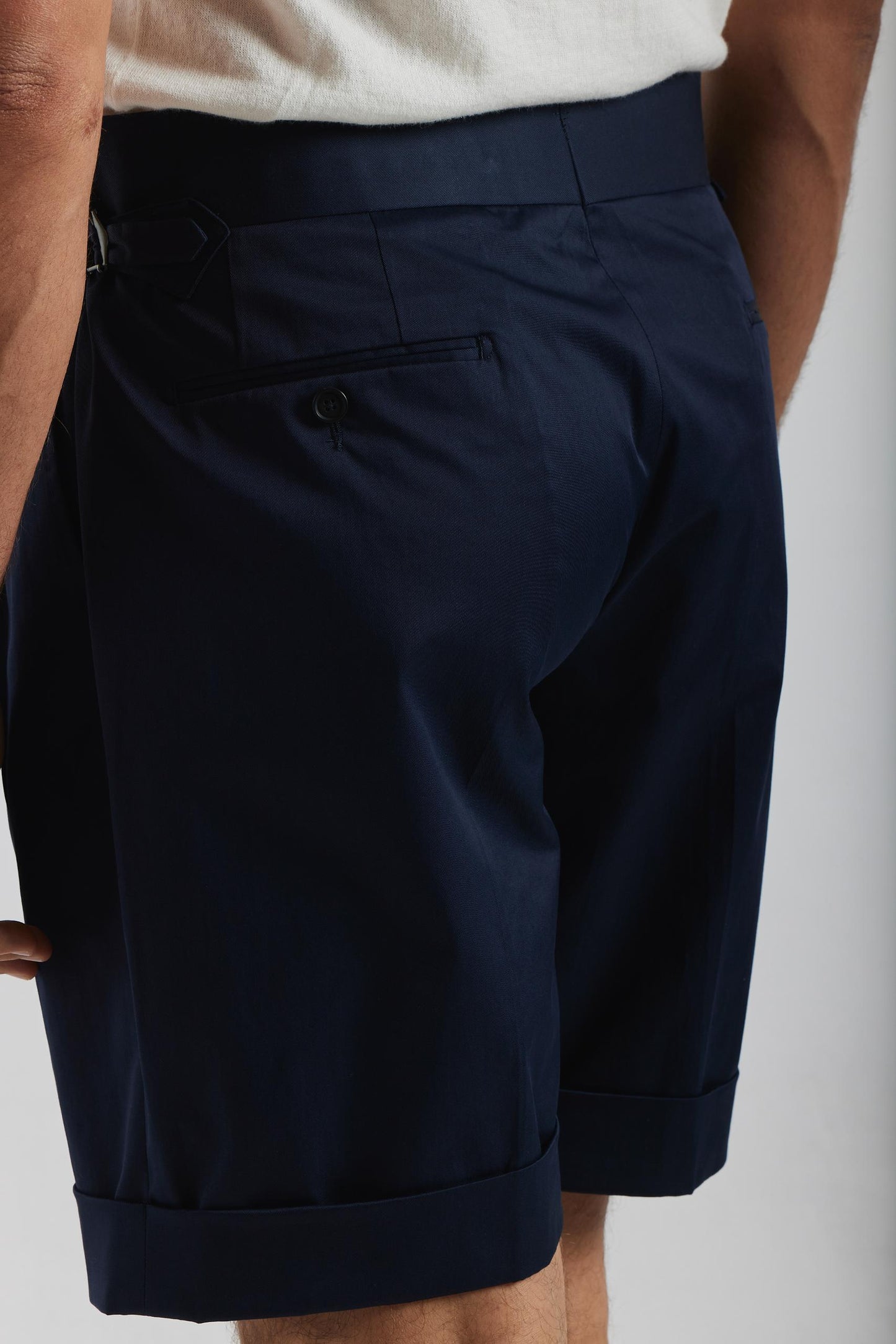 Navy cotton Gurkha Shorts