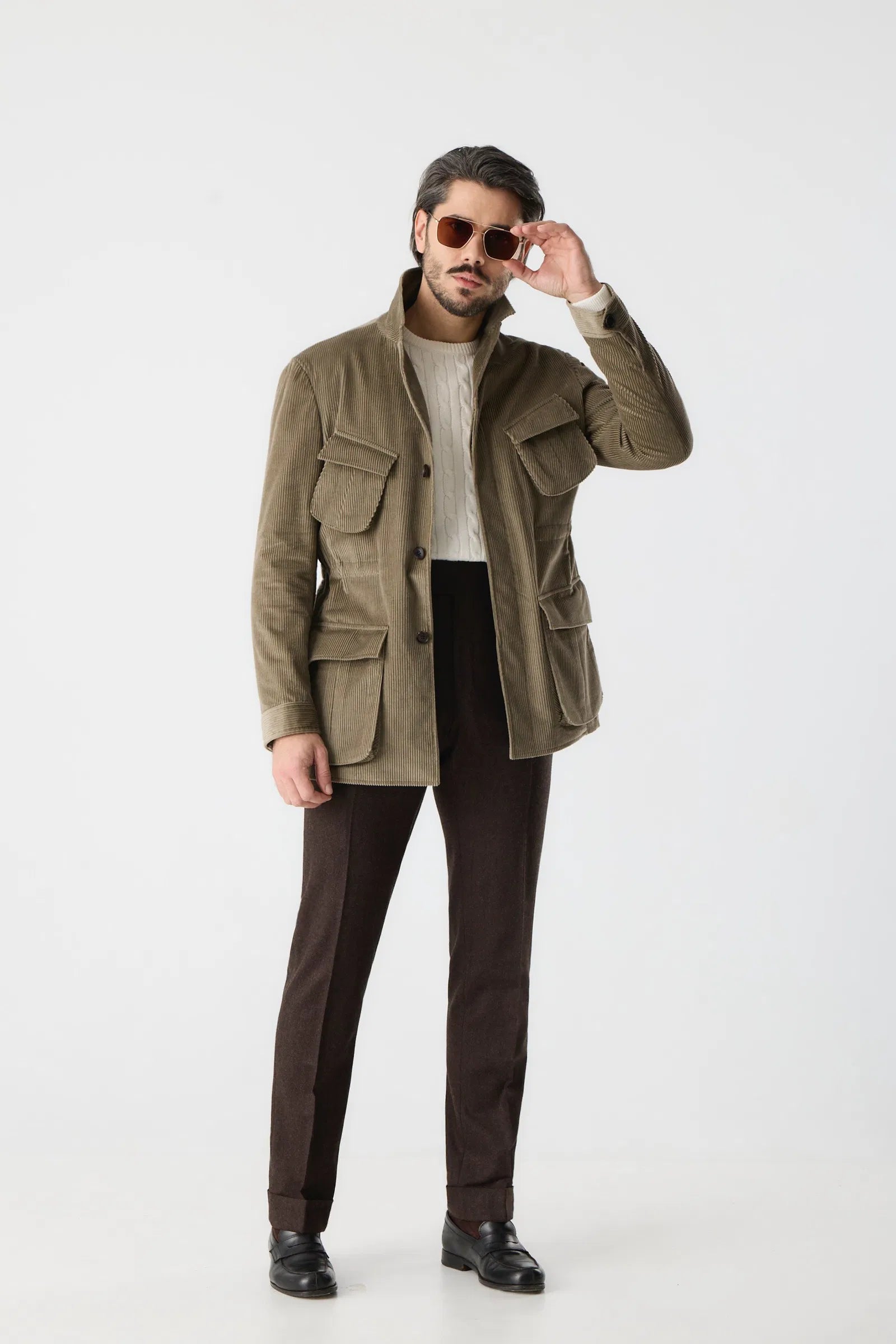 Olive Corduroy Field Jacket