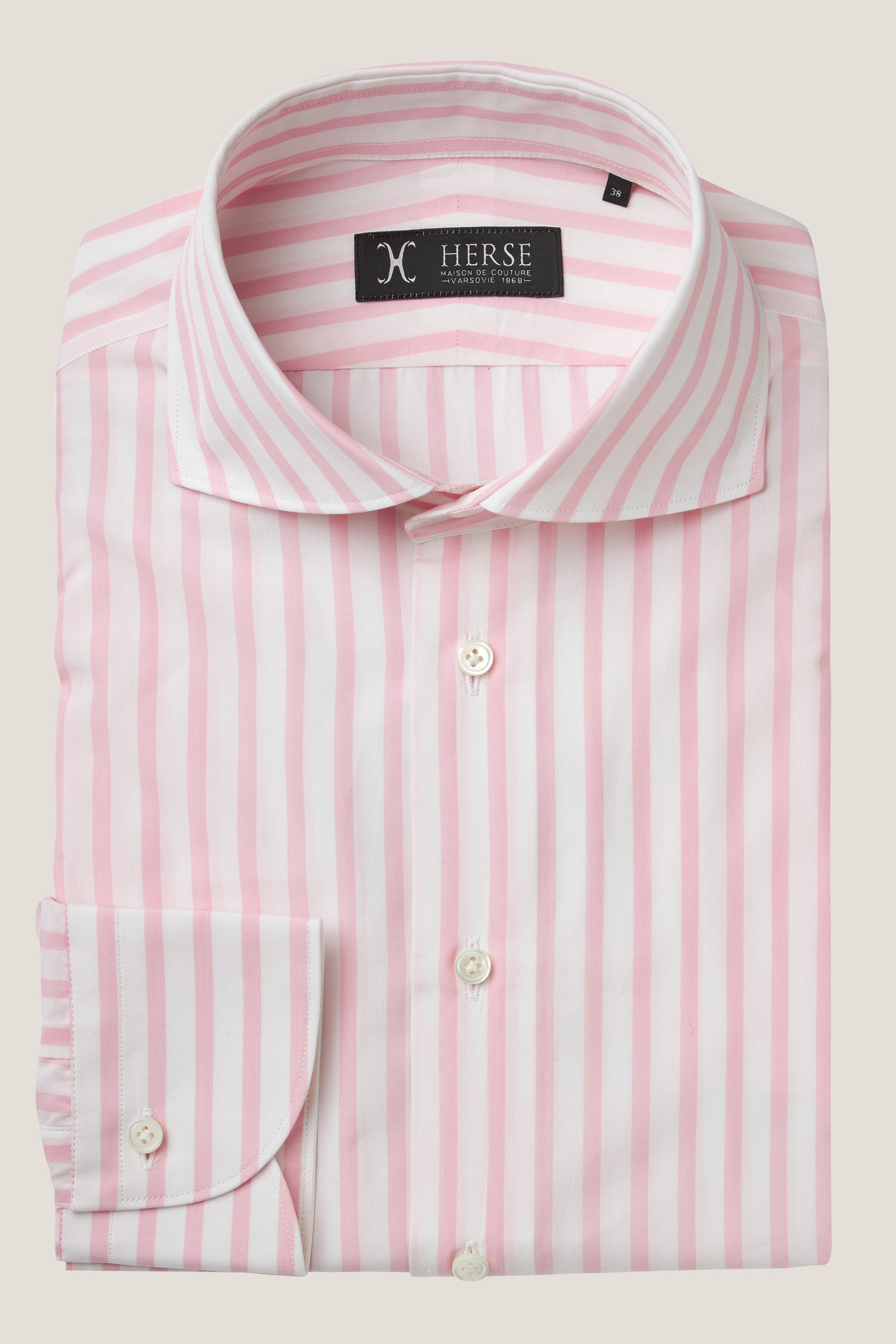 Carlo Riva pink pinstripe shirt with Italian collar