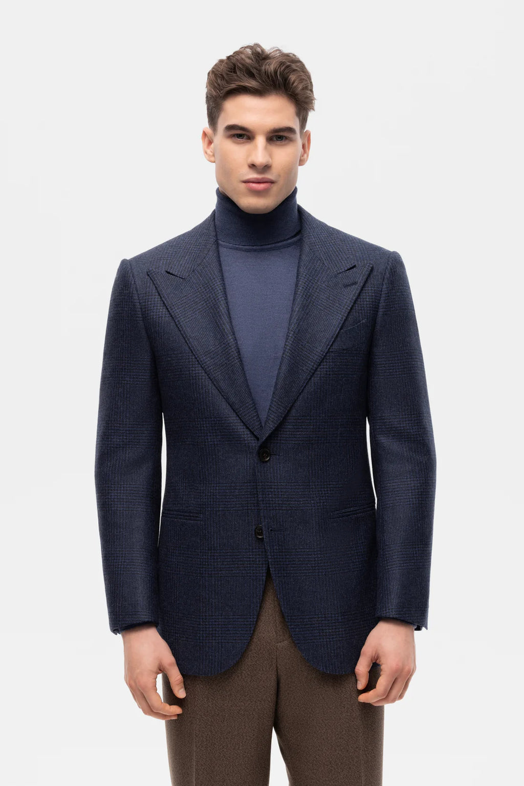 Tmavomodrá flanelová bunda Marling & Evans Glencheck