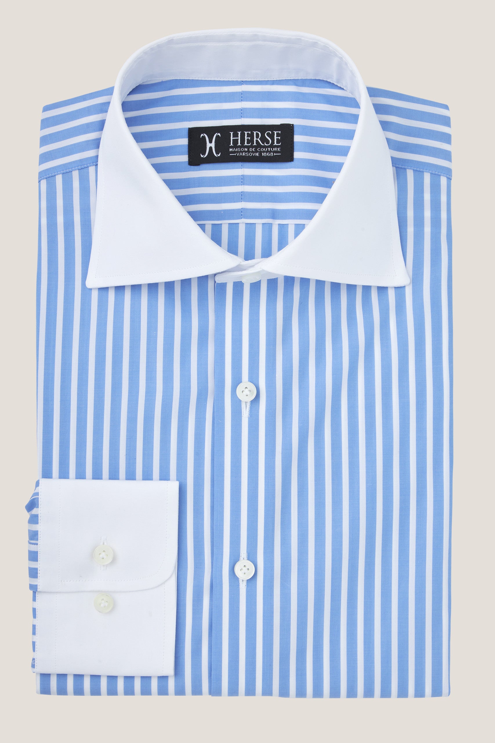 Winchester blue and white striped shirt