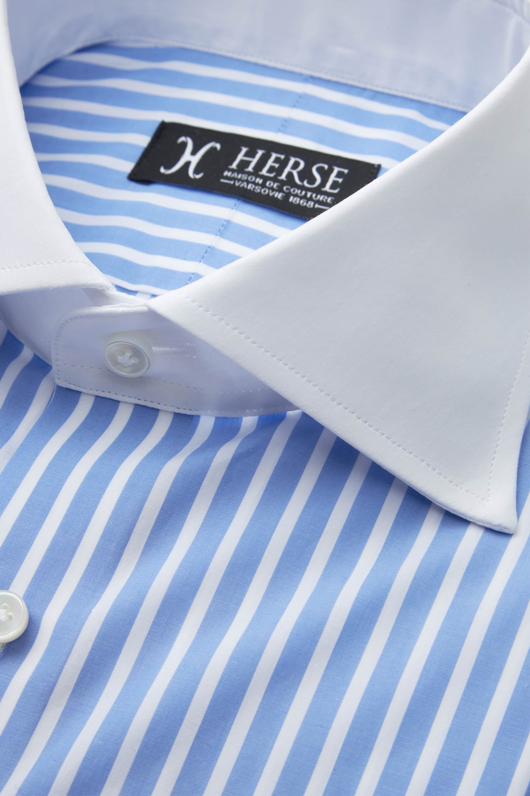 Winchester blue and white striped shirt