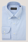 Blue striped button down shirt