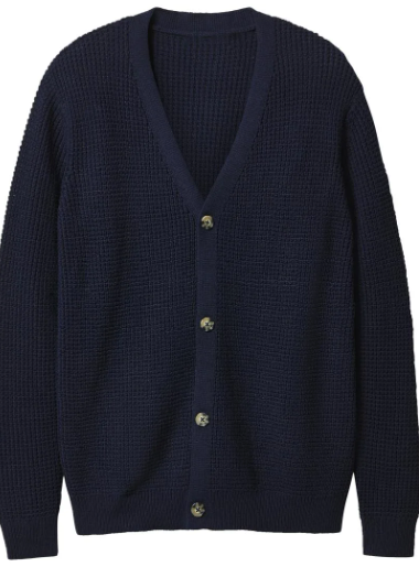 Cotton Waffle Weave Cardigan