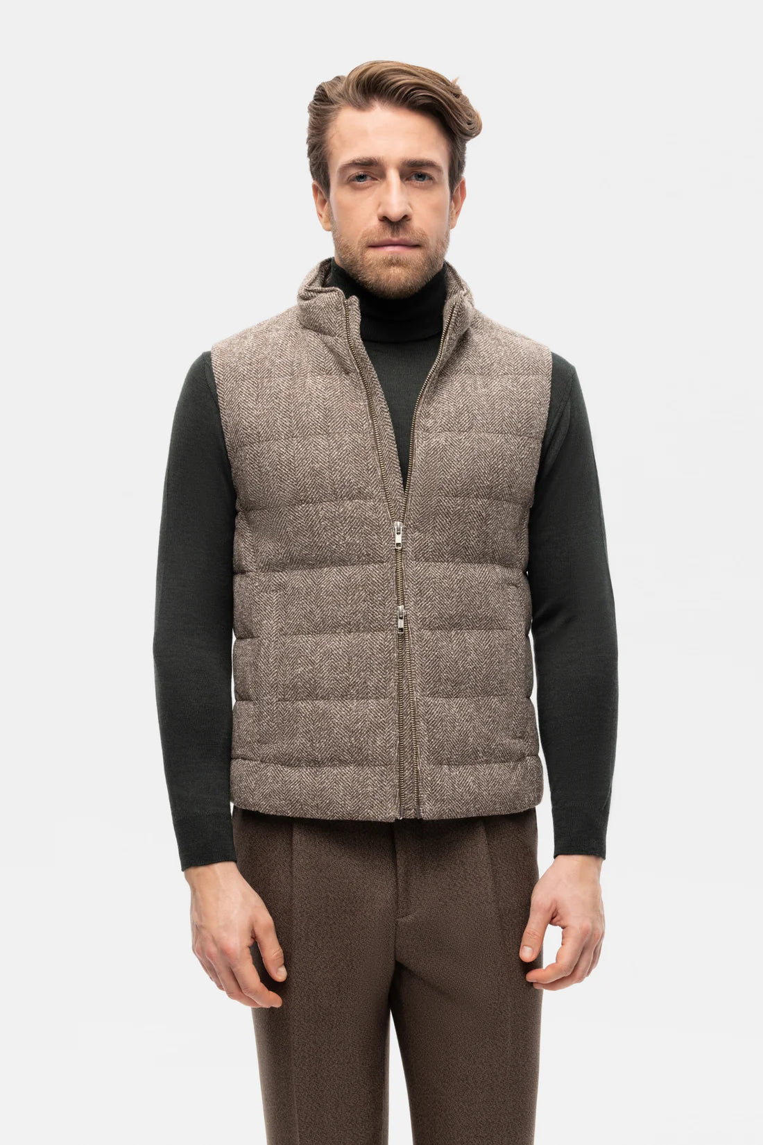 Light brown padded vest Vitale