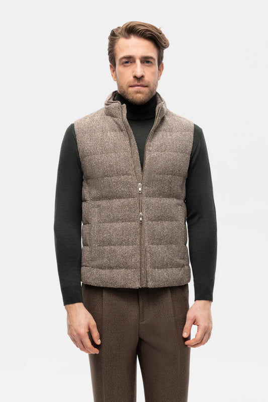 Light brown padded vest Vitale