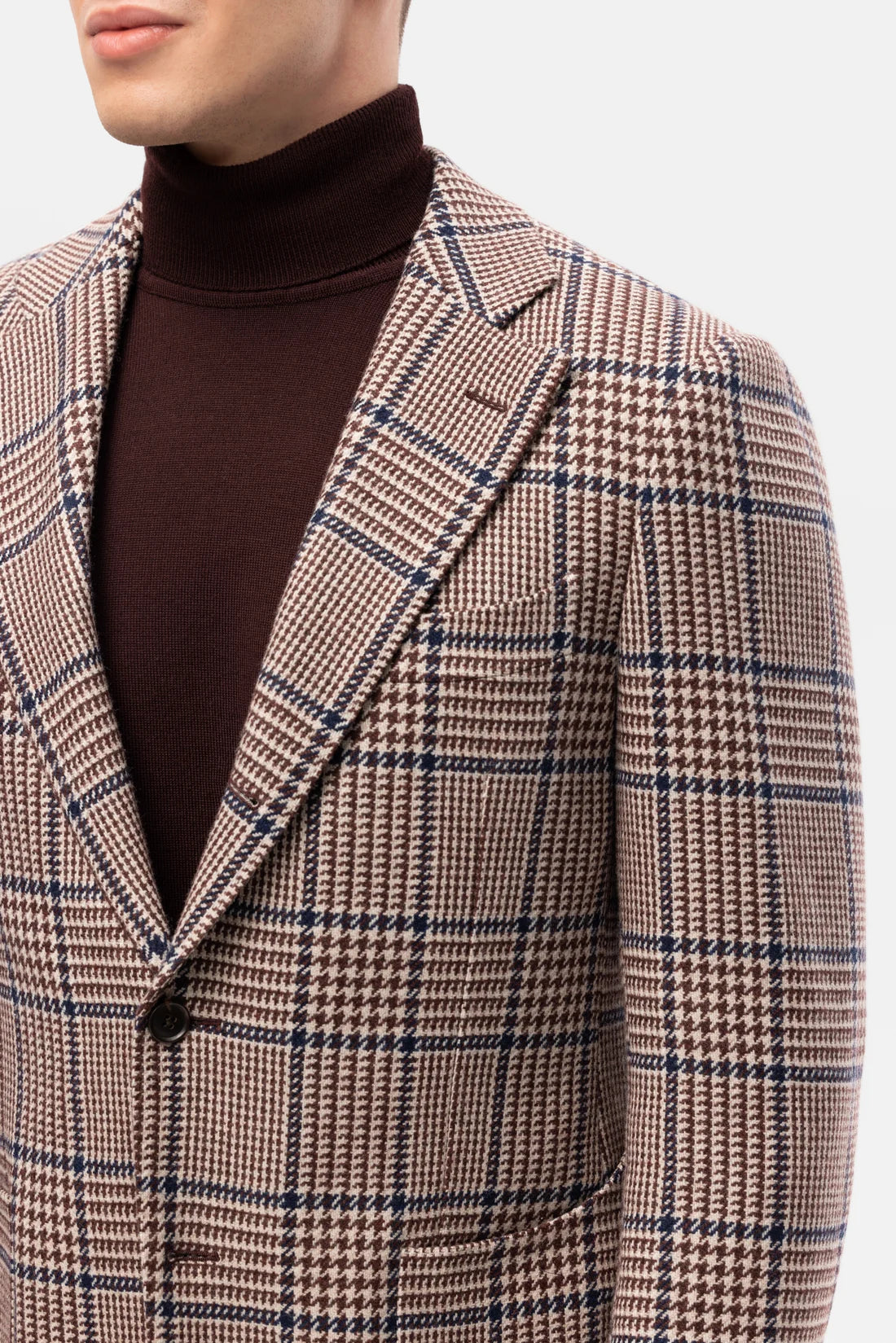 Burgundy-blue PoW checkered jacket