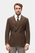 Brown brushed wool double-breasted jacket