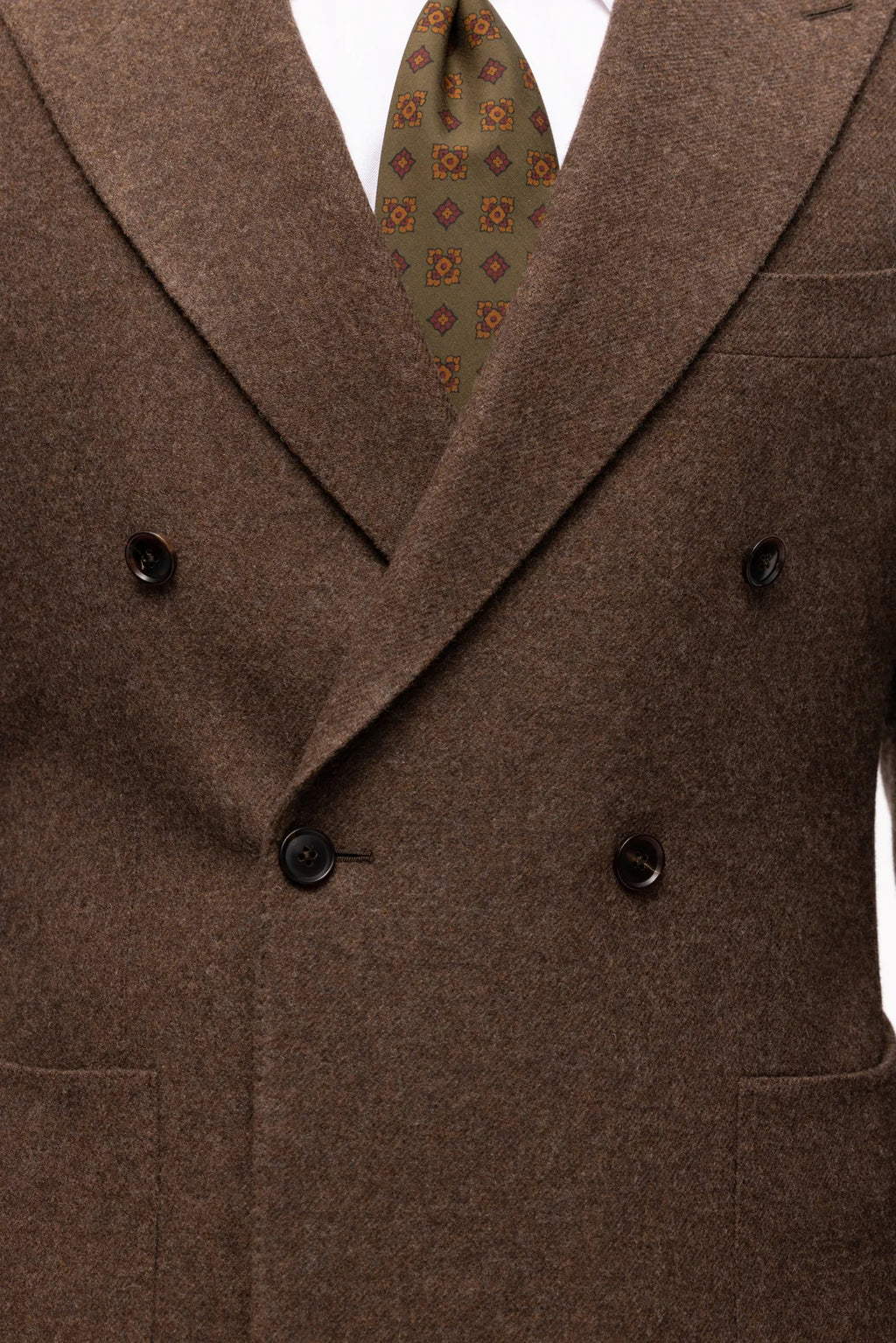 Brown brushed wool double-breasted jacket