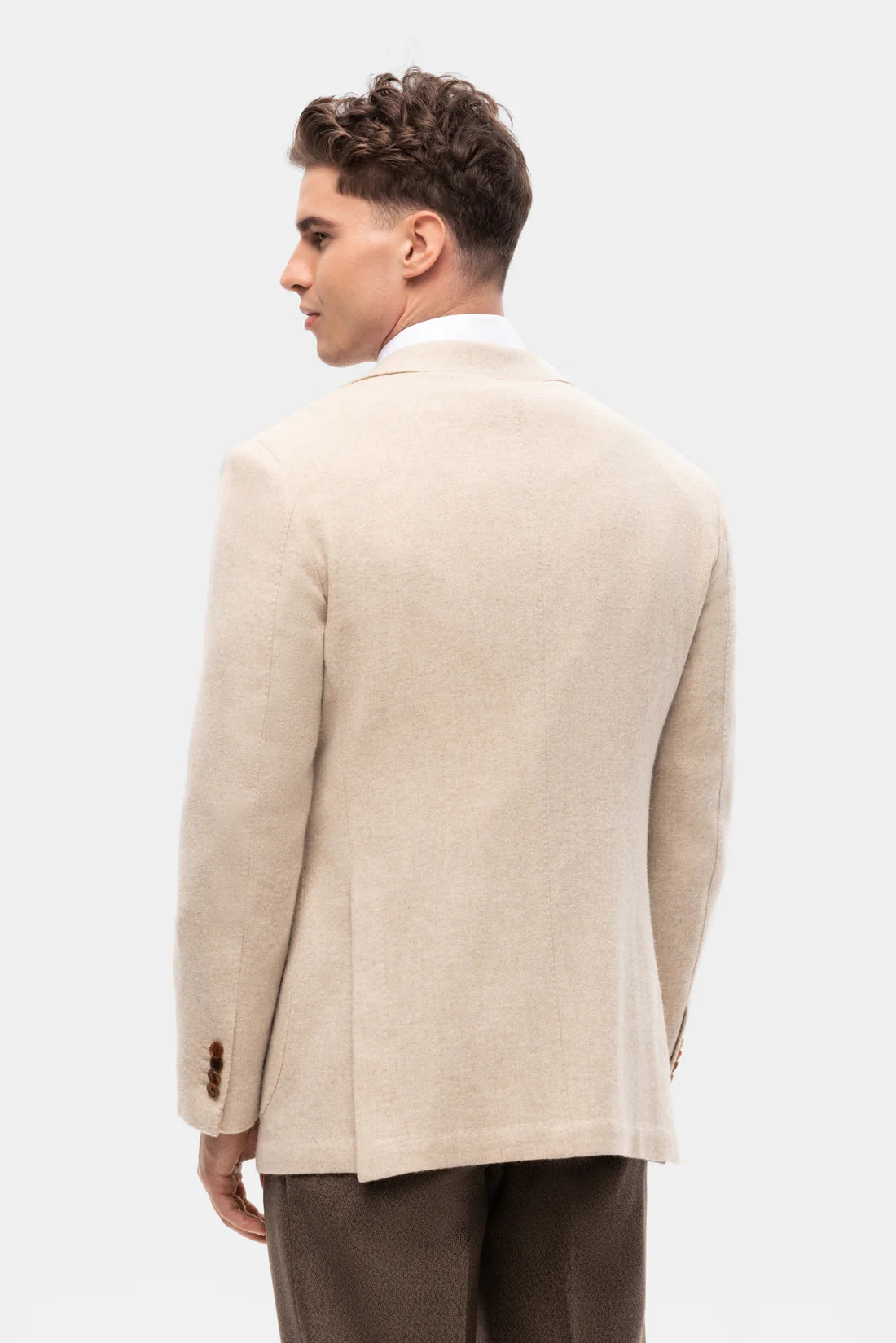 Beige brushed wool jacket